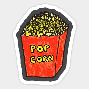 Hand drawn popcorn love food Sticker